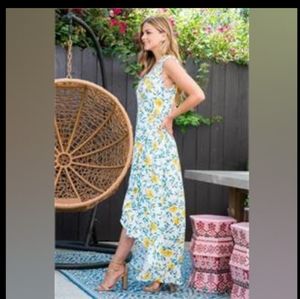 Floral wrap around high low dress